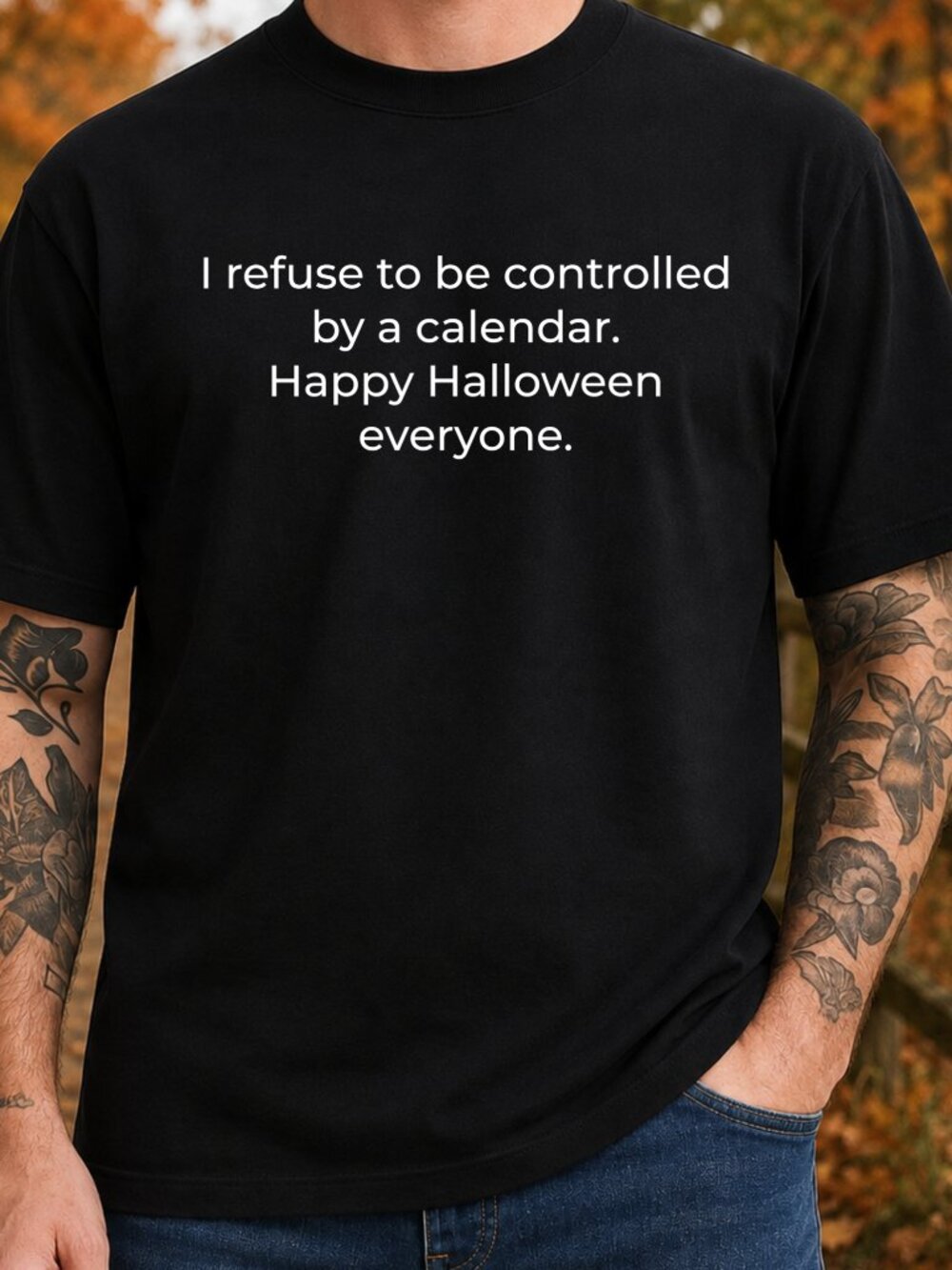 Happy Halloween TShirt Graphic Tee Adult Unisex Funny Phrase Fall Holiday Lover